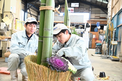 葉ボタン植え付け