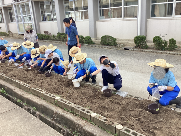 並んで作業