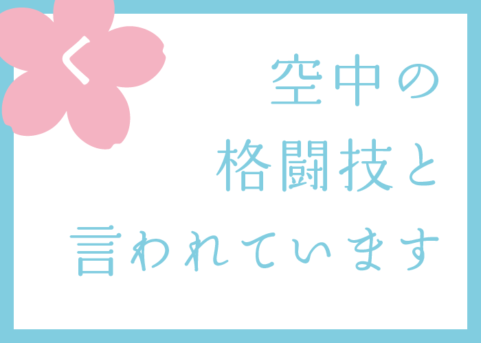 （く）空中の格闘技と言われています