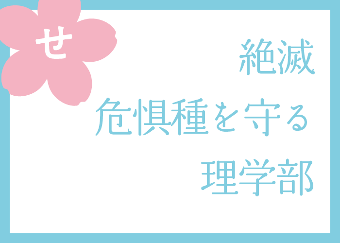 （せ）絶滅危惧種を守る理学部