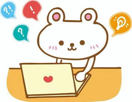 クマがパソコンを触っているイラスト