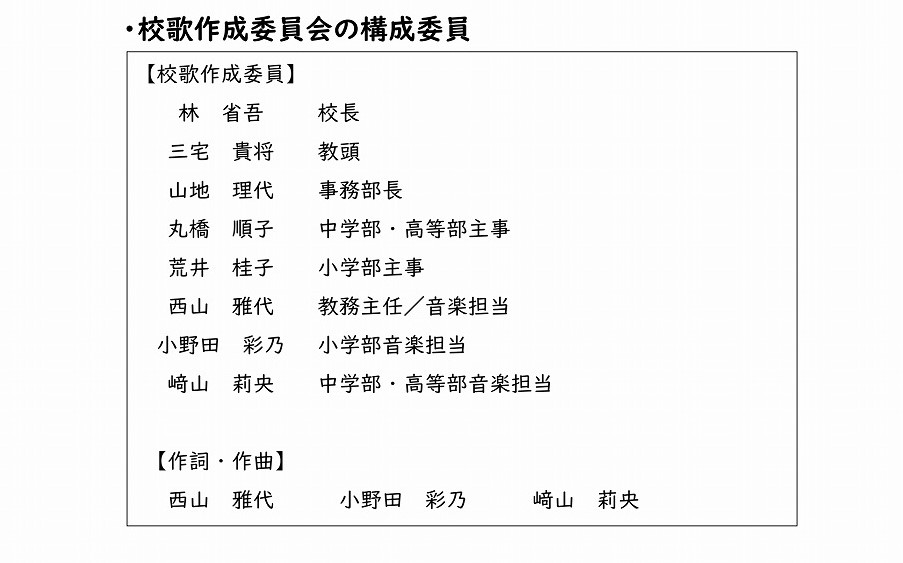 校歌作成委員会の作成委員