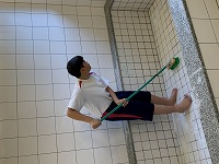 そうじ中