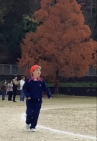 紅葉をバックに！