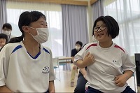 中学部の生徒も笑顔！